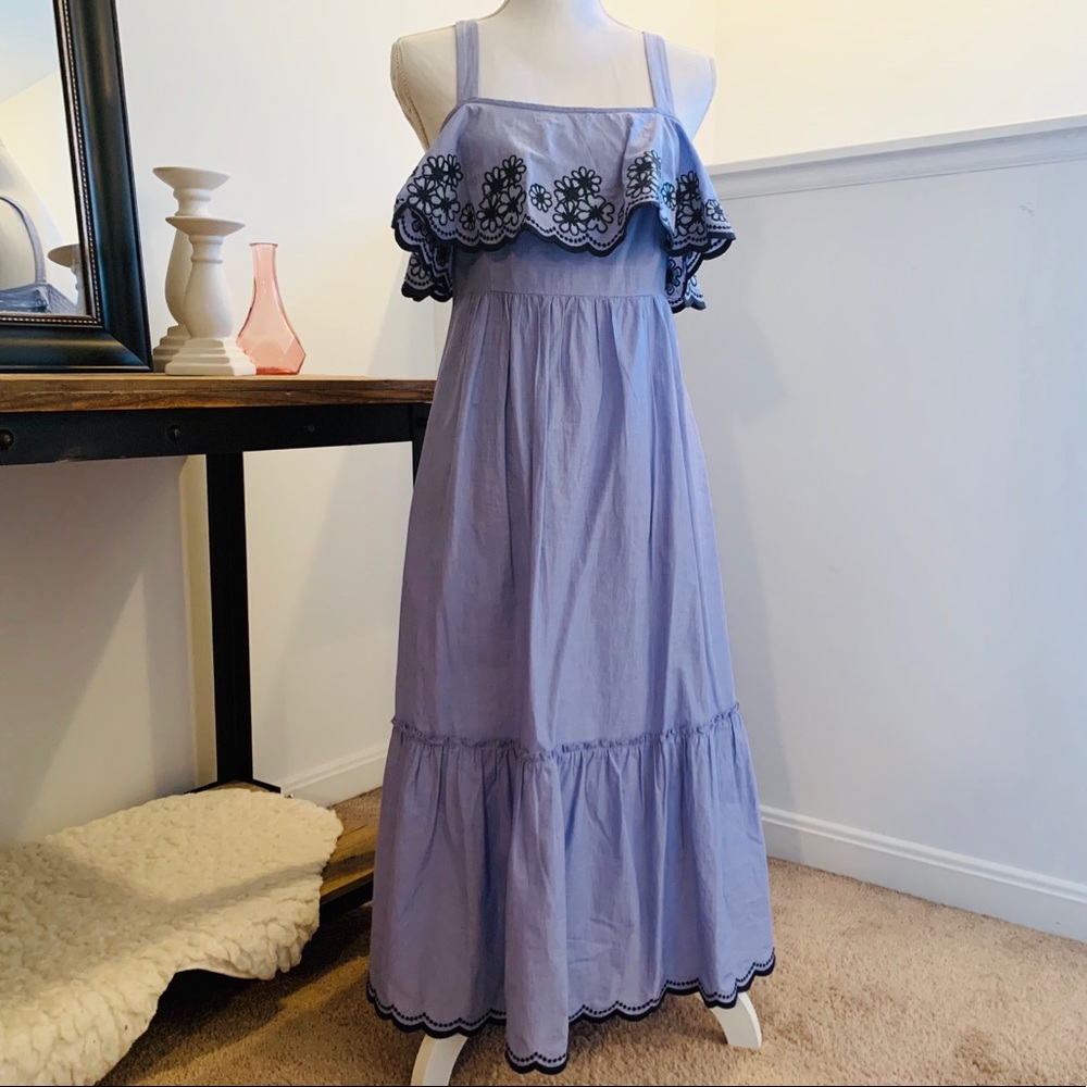 Kate spade maxi ruffle floral trim dress size S